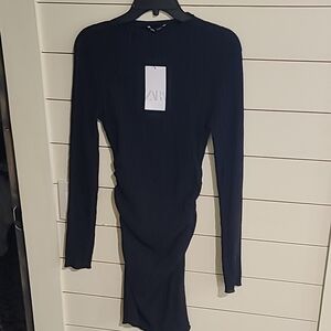 Zara Black Ribbed Knit Dress